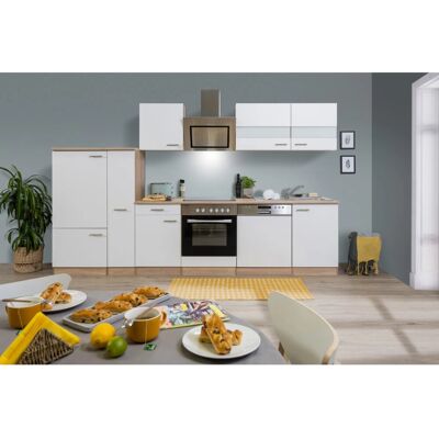 Respekta Economy Küchenzeile KB310ESWSC 310 cm Weiß-Eiche Sägerau Respekta Economy Küchenzeile KB310ESWSC 310 cm Weiß-Eiche Sägerau