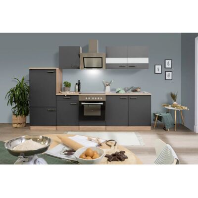 Respekta Economy Küchenzeile KB270ESGSC 270 cm Grau-Eiche Sägerau Respekta Economy Küchenzeile KB270ESGSC 270 cm Grau-Eiche Sägerau