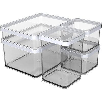 Rotho Dosen-Set Loft Premium Transparent 5-teilig Rotho Dosen-Set Loft Premium Transparent 5-teilig
