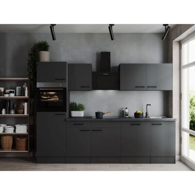 Respekta Küchenzeile Oliver 280 cm Grau Matt Respekta Küchenzeile Oliver 280 cm Grau Matt