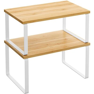 Songmics Gewürzregale-Set Bystro mit Metallrahmen Weiß-Natur 2-teilig Songmics Gewürzregale-Set Bystro mit Metallrahmen Weiß-Natur 2-teilig