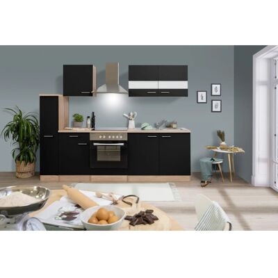Respekta Küchenzeile KB240ESSC 240 cm Schwarz-Eiche Respekta Küchenzeile KB240ESSC 240 cm Schwarz-Eiche