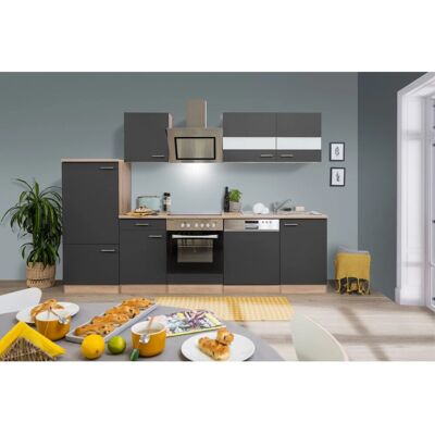 Respekta Economy Küchenzeile KB280ESGSC 280 cm Grau-Eiche Sägerau Respekta Economy Küchenzeile KB280ESGSC 280 cm Grau-Eiche Sägerau