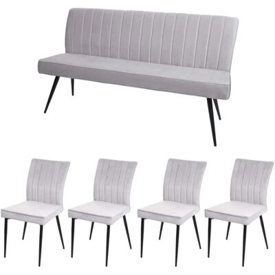 MCW K16 Essgruppe - Samtige Samt Veloursstühle MCW K16 Essgruppe - Samtige Samt Veloursstühle