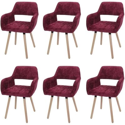 MCW Esszimmerstuhl A50 II 6er-Set Bordeaux Stoff/Textil Chenille 465g/m² MCW Esszimmerstuhl A50 II 6er-Set Bordeaux Stoff/Textil Chenille 465g/m²