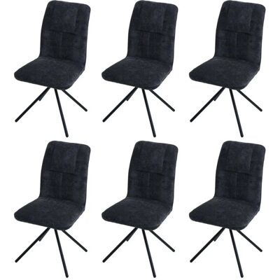 MCW 6er-Set Esszimmerstuhl N99 Drehbar Auto-Return Stoff-Textil Öko-Tex Dunkelgrau MCW 6er-Set Esszimmerstuhl N99 Drehbar Auto-Return Stoff-Textil Öko-Tex Dunkelgrau