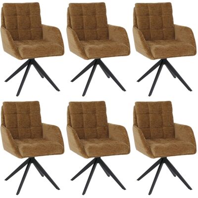 MCW 6er-Set Esszimmerstuhl Q36 Drehbar Auto-Return Stoff Chenille Senfgelb MCW 6er-Set Esszimmerstuhl Q36 Drehbar Auto-Return Stoff Chenille Senfgelb