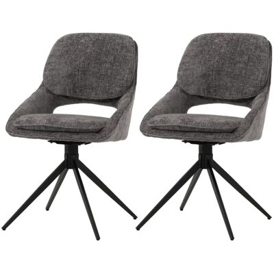 MCW Esszimmerstuhl N73 2er-Set Stoff/Textil Chenille 490g/m² Dunkelgrau MCW Esszimmerstuhl N73 2er-Set Stoff/Textil Chenille 490g/m² Dunkelgrau