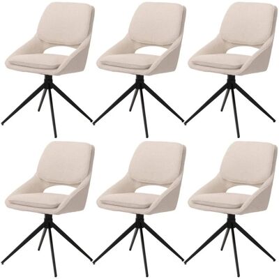 MCW Esszimmerstuhl N73 6er-Set Stoff/Textil Boucle 540g/m² Creme MCW Esszimmerstuhl N73 6er-Set Stoff/Textil Boucle 540g/m² Creme