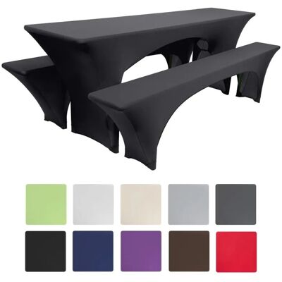 Beautissu Victoria Biertischhusse 50cm Stretch Schwarz 3tlg Beautissu Victoria Biertischhusse 50cm Stretch Schwarz 3tlg