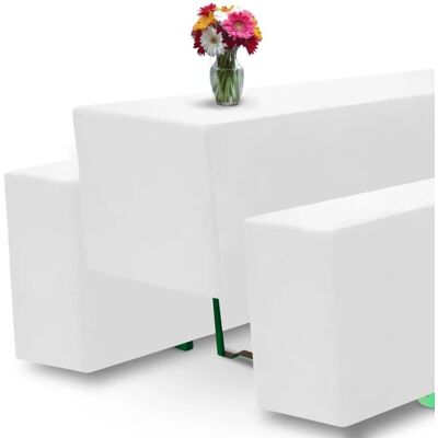 Beautissu Comfort M Biertischhusse 50cm mit Polster Weiß 5tlg Beautissu Comfort M Biertischhusse 50cm mit Polster Weiß 5tlg