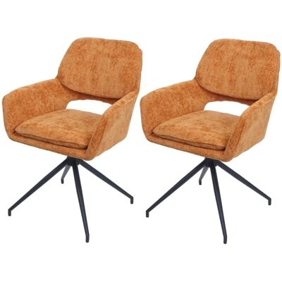MCW Esszimmerstuhl N74 2er-Set Stoff Chenille 490g/m² Ocker-gelb MCW Esszimmerstuhl N74 2er-Set Stoff Chenille 490g/m² Ocker-gelb