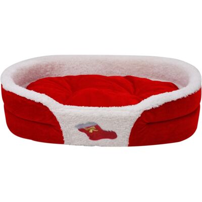 Heim Haustierbett mit weihnachtlichem Motiv Gr. M 62 x 45 x 13 cm Rot Heim Haustierbett mit weihnachtlichem Motiv Gr. M 62 x 45 x 13 cm Rot