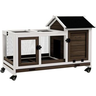 PawHut Hasenstall Tannenholz 108 x 58 x 73,5cm Dunkelbraun PawHut Hasenstall Tannenholz 108 x 58 x 73,5cm Dunkelbraun