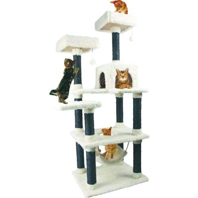 Heim Katzen-Kratzbaum White-Cat 4 60 cm x 50 cm Höhe 155 cm Heim Katzen-Kratzbaum White-Cat 4 60 cm x 50 cm Höhe 155 cm