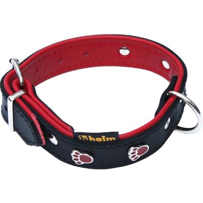 Heim Hundehalsband Pfote Breite 22 mm Länge 40 cm Schwarz/Rot Heim Hundehalsband Pfote Breite 22 mm Länge 40 cm Schwarz/Rot