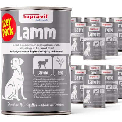 Supravit Nassfutter für Hunde mit Lamm und Reis Supravit Nassfutter für Hunde mit Lamm und Reis