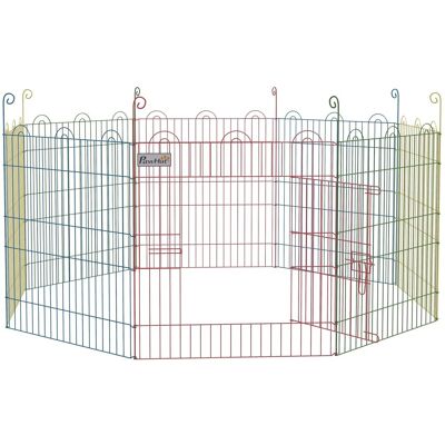 PawHut Pet Playpen Metall Ø156 x 60H cm Bunt PawHut Pet Playpen Metall Ø156 x 60H cm Bunt