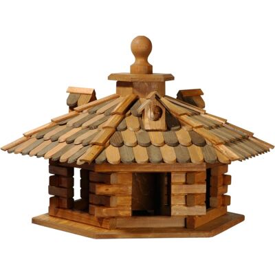 Dobar Rustikales XXL-Vogelfutterhaus im Blockhaus-Stil mit dekorativem Holzschindeldac Dobar Rustikales XXL-Vogelfutterhaus im Blockhaus-Stil mit dekorativem Holzschindeldac