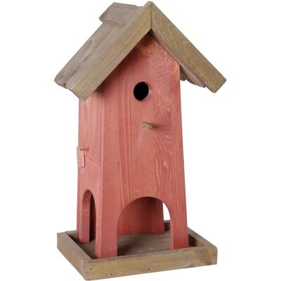 DOBAR Vogelhaus - Red House Mehrzweck-Vogelhaus - Wildvogel-Futterhaus & Nistkasten DOBAR Vogelhaus - Red House Mehrzweck-Vogelhaus - Wildvogel-Futterhaus & Nistkasten
