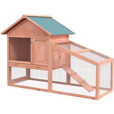 PawHut Hasenstall Tannenholz 144 x 64,5 x 100cm PawHut Hasenstall Tannenholz 144 x 64,5 x 100cm