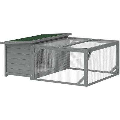 PawHut Rabbit Hutch Tannenholz 125,5L x 100B x 49H cm Grau PawHut Rabbit Hutch Tannenholz 125,5L x 100B x 49H cm Grau