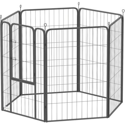 PawHut Pet Playpen Stahl Welpenlaufstall Schwarz 136L x 68B x 100H cm PawHut Pet Playpen Stahl Welpenlaufstall Schwarz 136L x 68B x 100H cm