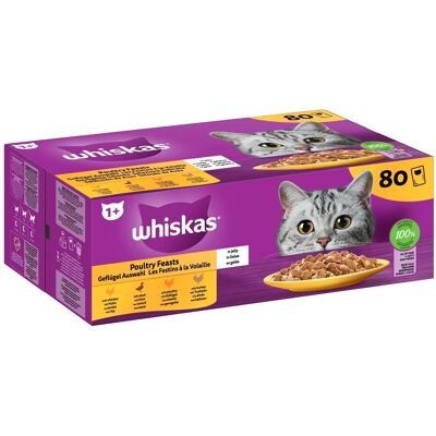Whiskas Katzen-Nassfutter Megapack 80 x 85 g Geflügel Auswahl in Gelee Whiskas Katzen-Nassfutter Megapack 80 x 85 g Geflügel Auswahl in Gelee