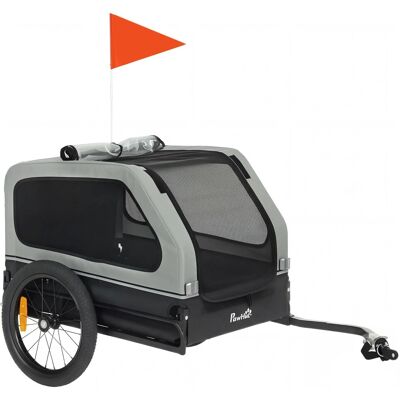 PawHut Pet Bike Trailer Oxford-Stoff Stahl 138L x 69B x 70H cm Grau PawHut Pet Bike Trailer Oxford-Stoff Stahl 138L x 69B x 70H cm Grau