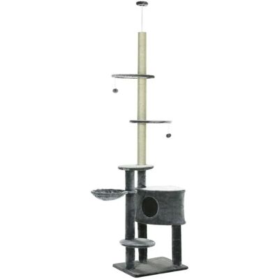 PawHut Kratzbaum Deckenhoch 220-265cm mit Sisalsäulen Spielball PawHut Kratzbaum Deckenhoch 220-265cm mit Sisalsäulen Spielball