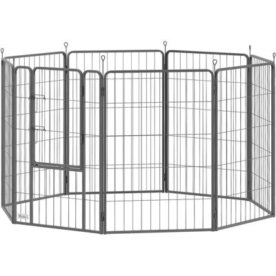 PawHut Pet Playpen Stahl Flexible Welpenlaufstall Schwarz 136L x 136B x 100H cm PawHut Pet Playpen Stahl Flexible Welpenlaufstall Schwarz 136L x 136B x 100H cm