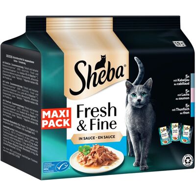 Sheba Katzen-Nassfutter Fresh & Fine Kabeljau Lachs Thunfisch Maxipack 15 x 50 g Sheba Katzen-Nassfutter Fresh & Fine Kabeljau Lachs Thunfisch Maxipack 15 x 50 g
