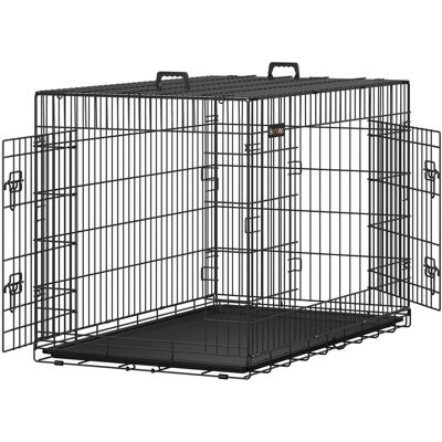 Feandrea Hundekäfig 122 cm x 74,5 cm x 80,5 cm Schwarz Feandrea Hundekäfig 122 cm x 74,5 cm x 80,5 cm Schwarz