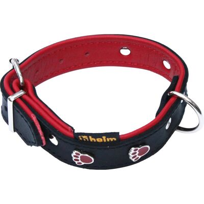Heim Hundehalsband Pfote Breite 22 mm Länge 35 cm Schwarz/Rot Heim Hundehalsband Pfote Breite 22 mm Länge 35 cm Schwarz/Rot