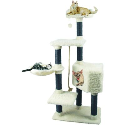 HEIM White Cat Kratzbaum - 5 Ebenen für Katzen HEIM White Cat Kratzbaum - 5 Ebenen für Katzen
