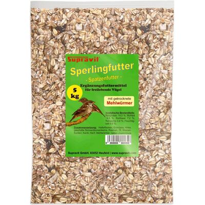 Supravit Spatzenfutter und Sperlingsfutter Vogelfutter mit Mehlwürmern Supravit Spatzenfutter und Sperlingsfutter Vogelfutter mit Mehlwürmern