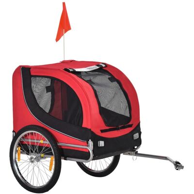 PawHut Fahrradanhänger - Rot & Schwarz - 130x73x90cm - Fahrradanhänger PawHut Fahrradanhänger - Rot & Schwarz - 130x73x90cm - Fahrradanhänger