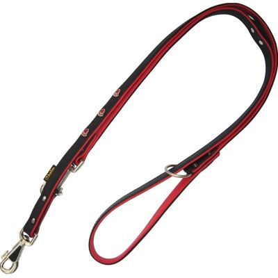 Heim Hundeleine Schwarz mit Roten Pfoten Breite 16 mm Länge 200 cm Heim Hundeleine Schwarz mit Roten Pfoten Breite 16 mm Länge 200 cm