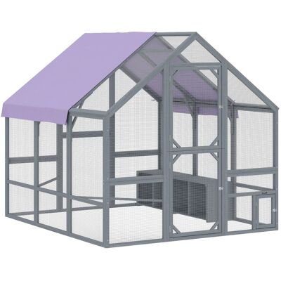 PawHut Hühnergehege Tannenholz Verzinktes Drahtgeflecht 211L x 186,5B x 185,5H cm Dunkelgrau PawHut Hühnergehege Tannenholz Verzinktes Drahtgeflecht 211L x 186,5B x 185,5H cm Dunkelgrau