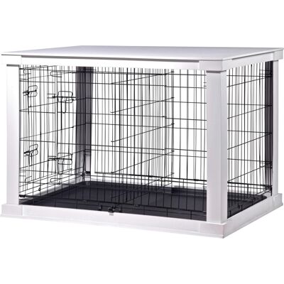 DOBAR - Gitterbox Gr. L - Weiß - Holz - Dog crate DOBAR - Gitterbox Gr. L - Weiß - Holz - Dog crate