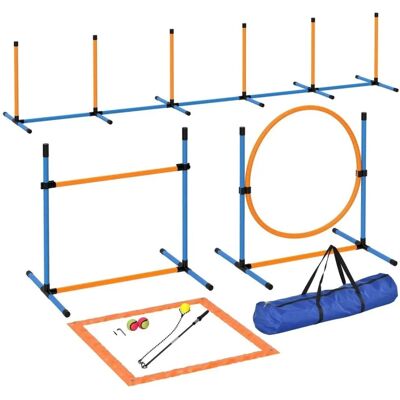 PawHut Hund Agility Set Kunststoff Blau Orange 348L x 69B x 69H cm PawHut Hund Agility Set Kunststoff Blau Orange 348L x 69B x 69H cm