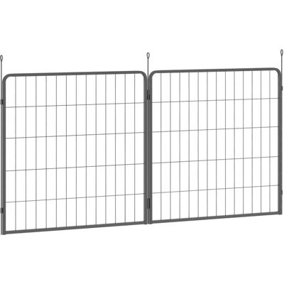 PawHut Pet Playpen Welpenzaun aus Stahl Schwarz 80L x 1,5B x 80H cm PawHut Pet Playpen Welpenzaun aus Stahl Schwarz 80L x 1,5B x 80H cm
