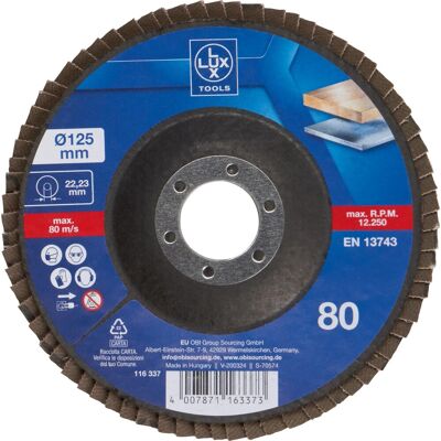 LUX-TOOLS Fächerschleifscheibe Multi Ø 125 mm K80 LUX-TOOLS Fächerschleifscheibe Multi Ø 125 mm K80
