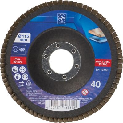 LUX-TOOLS Fächerschleifscheibe Multi Ø 115 mm K40 LUX-TOOLS Fächerschleifscheibe Multi Ø 115 mm K40