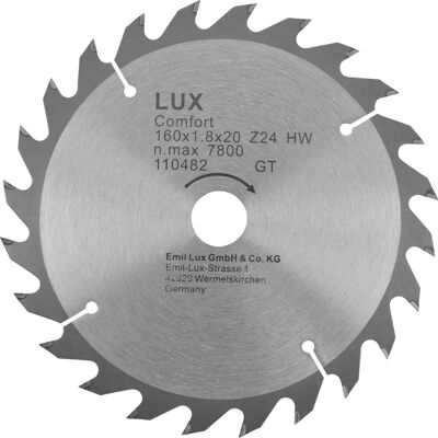 LUXTOOLS LUX-TOOLS HM-Kreissägeblatt 160 mm x 20 mm 24 Z LUXTOOLS LUX-TOOLS HM-Kreissägeblatt 160 mm x 20 mm 24 Z