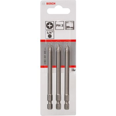 Bosch Schrauberbits Extra Hard PH2 89 mm 3 Stück Bosch Schrauberbits Extra Hard PH2 89 mm 3 Stück