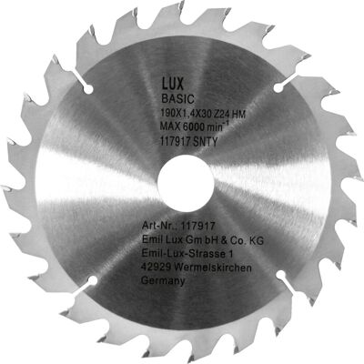 LUXTOOLS LUX-TOOLS HM Kreissägeblatt Ø 190 mm LUXTOOLS LUX-TOOLS HM Kreissägeblatt Ø 190 mm