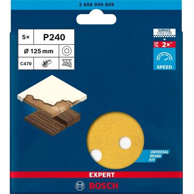 Bosch Expert Bosch Schleifblatt Expert C470 mit 8 Löchern für Exzenterschleifer 5 Stk P240 Bosch Expert Bosch Schleifblatt Expert C470 mit 8 Löchern für Exzenterschleifer 5 Stk P240