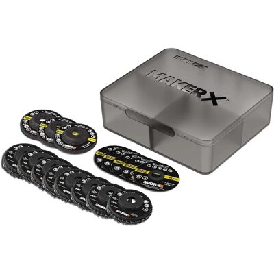 Worx MakerX Zubehör-Set WA7213 16-teilig für Mini-Winkelschleifer WX741.9 Worx MakerX Zubehör-Set WA7213 16-teilig für Mini-Winkelschleifer WX741.9