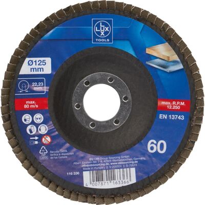 LUX-TOOLS Fächerschleifscheibe Multi Ø 125 mm K60 LUX-TOOLS Fächerschleifscheibe Multi Ø 125 mm K60